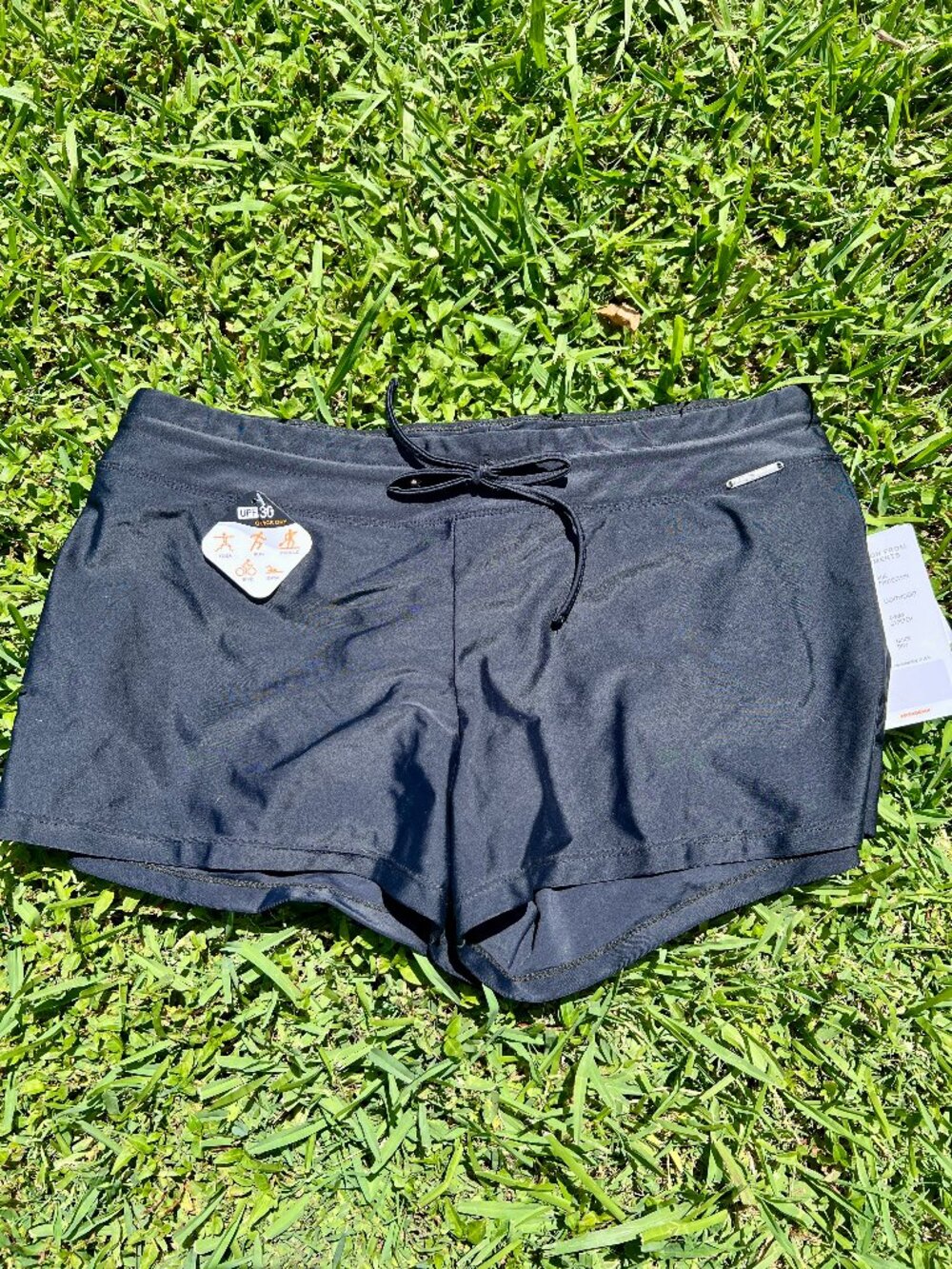 NWT Women's ZeroXposur UPF 30+ Action Swim Shorts Womens XL Black